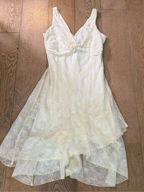 D.G Summers vintage butter yellow ivory floral brocade  midi dress